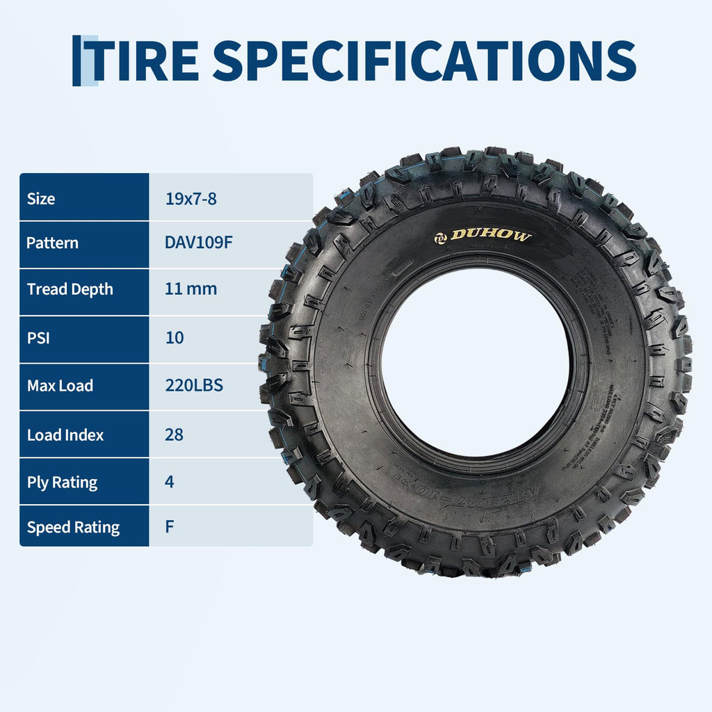 19x7-8 4-Ply Tubeless ATV/UTV Front Tires Set O68196