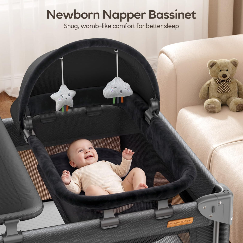 5-in-1 Baby Bassinet Bedside Crib with Changing Table D566204