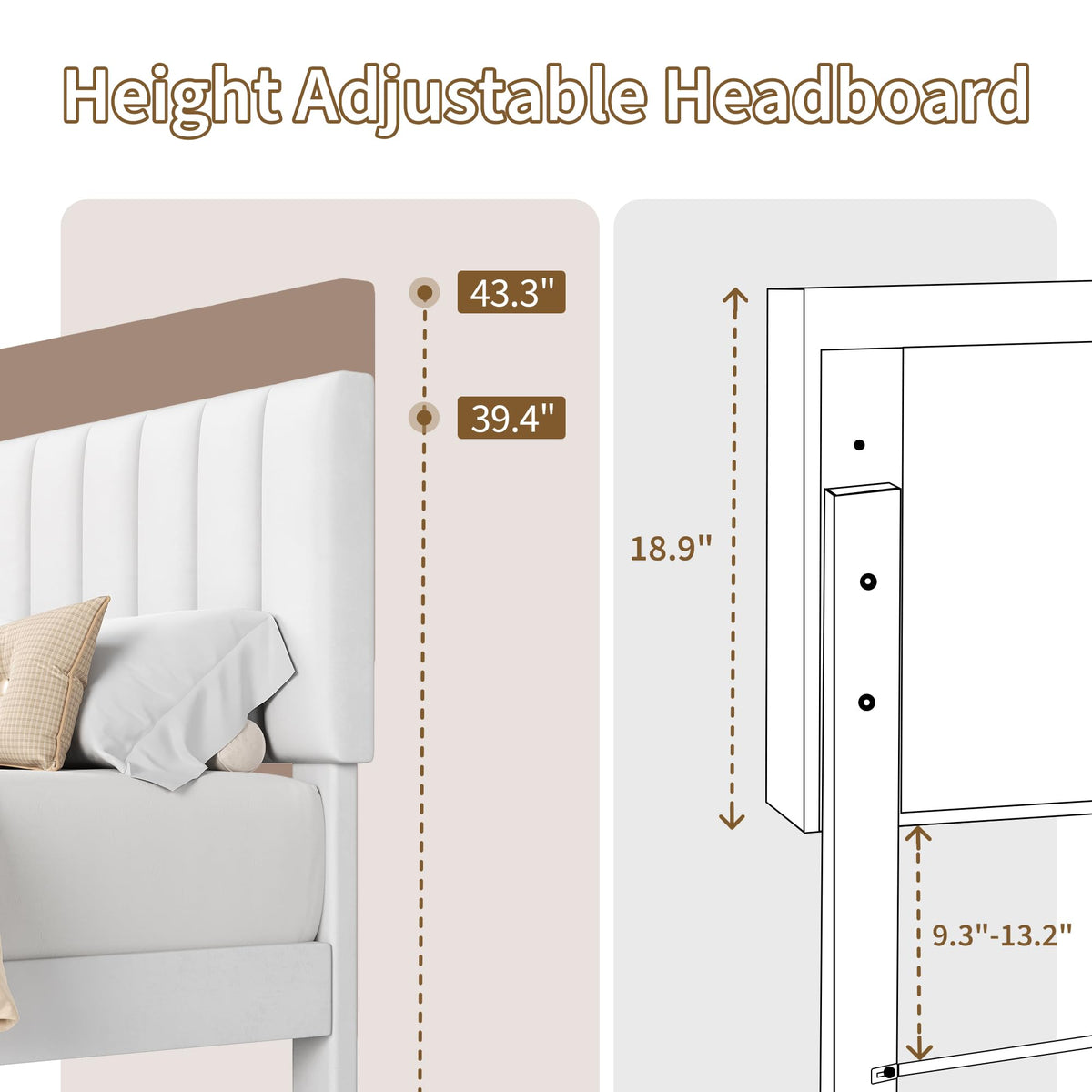 White Twin Size Upholstered Bed Frame E94523