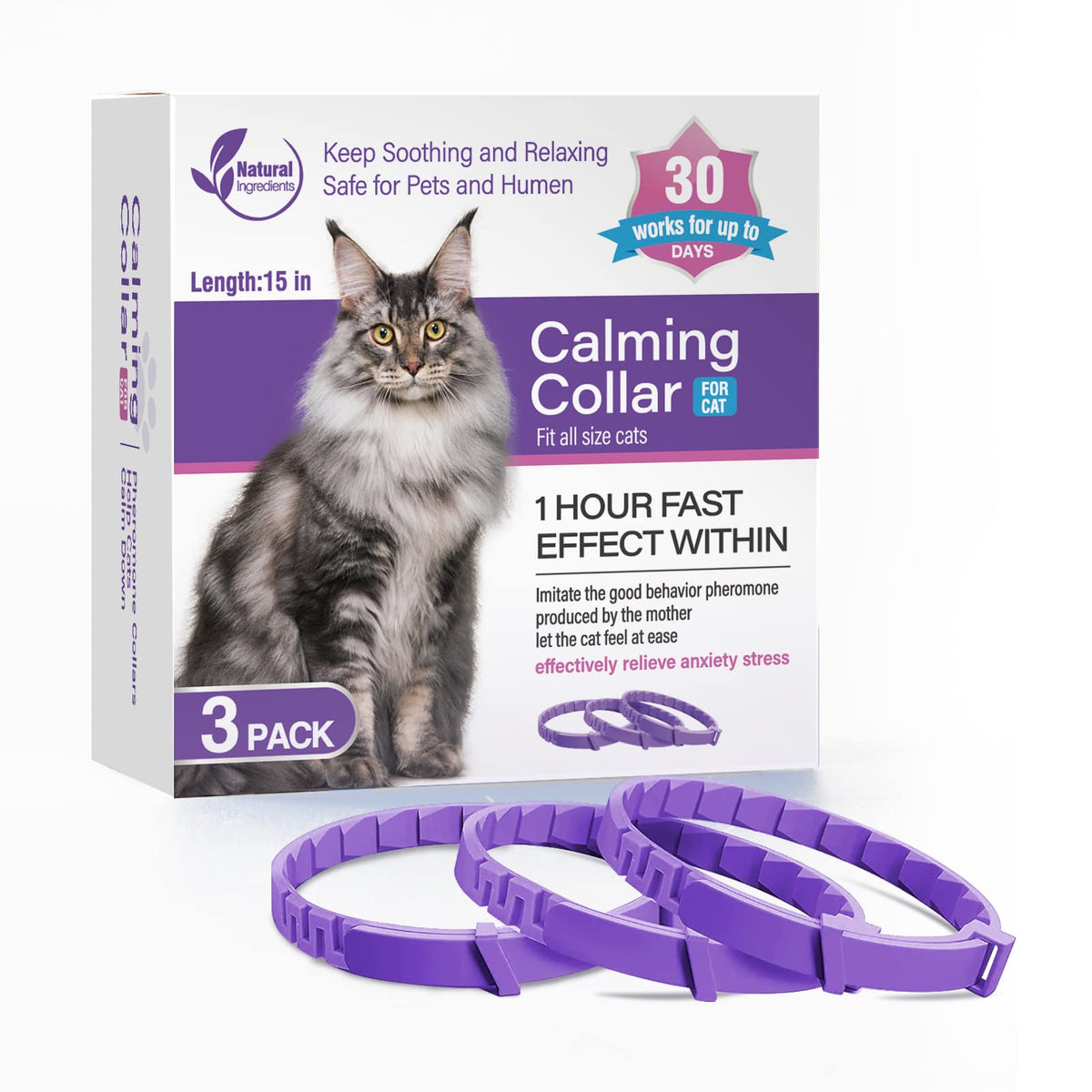3 Pack Adjustable Calming Collars F107858