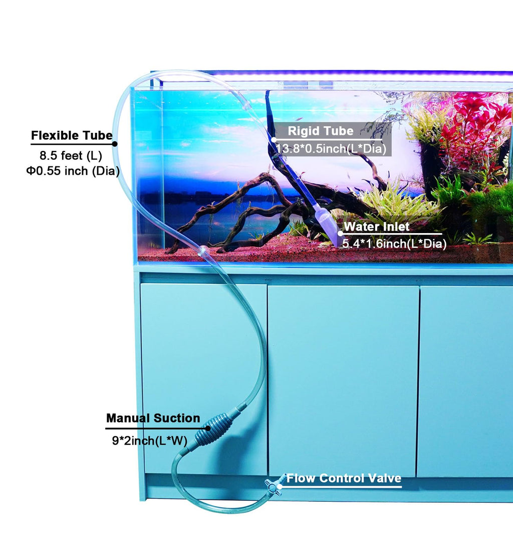 Fish Tank Cleaning Kit with Aquarium Siphon, Fish Net, and Algae Scraper C4993