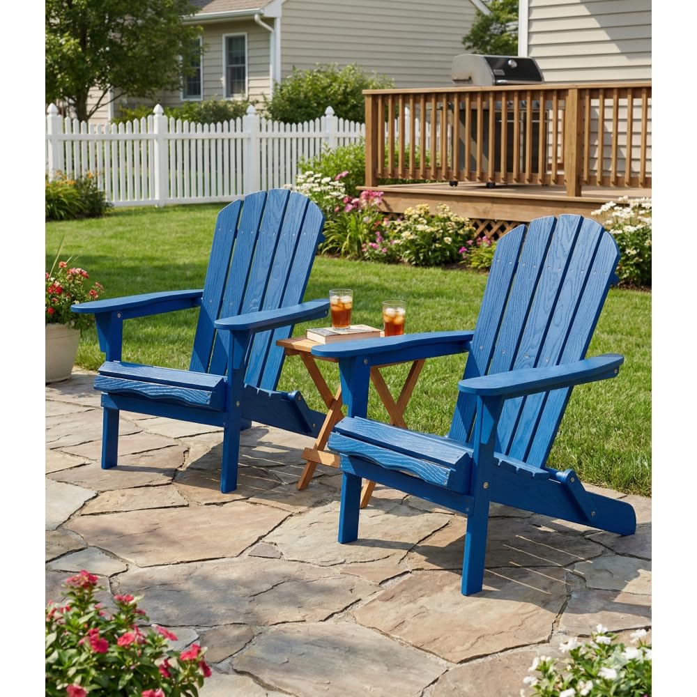Folding Solid Cedar Wood Adirondack Chair C487914