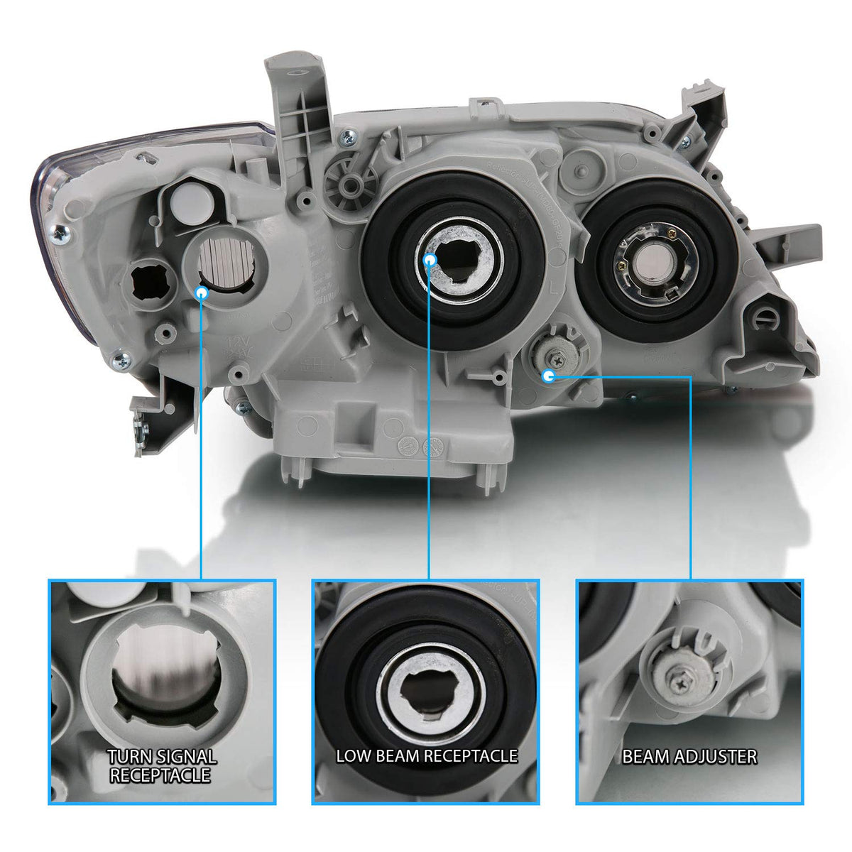 2007-2009 Toyota Camry Black Projector Headlight Assembly Pair Q6919