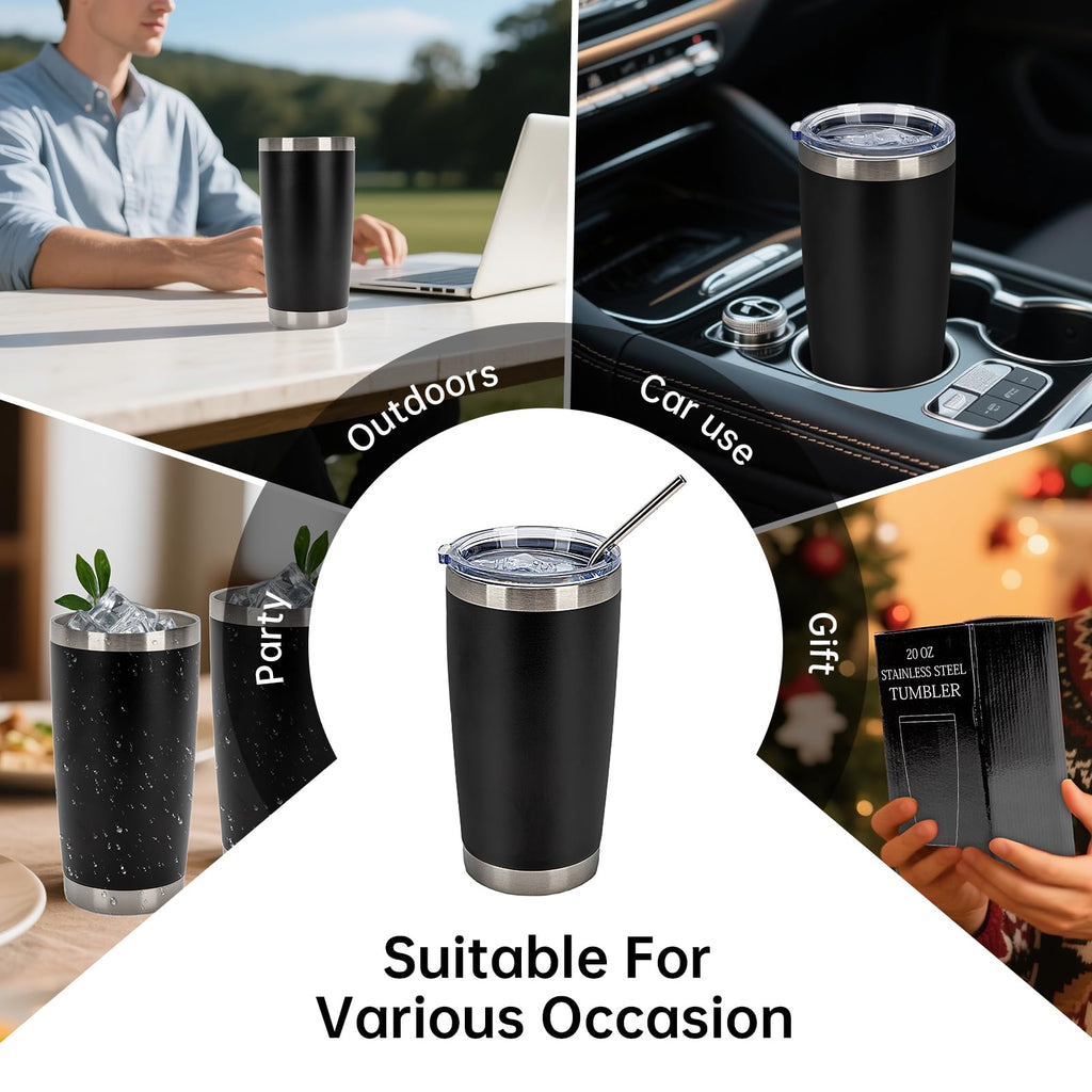 32 Pack 20oz Stainless Steel Insulated Tumblers with Lid & Straw Z644