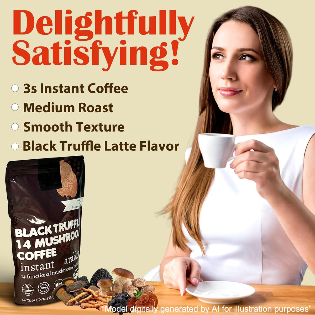 14 in 1 Mushroom Coffee Medium Roast Instant 396g Q5750