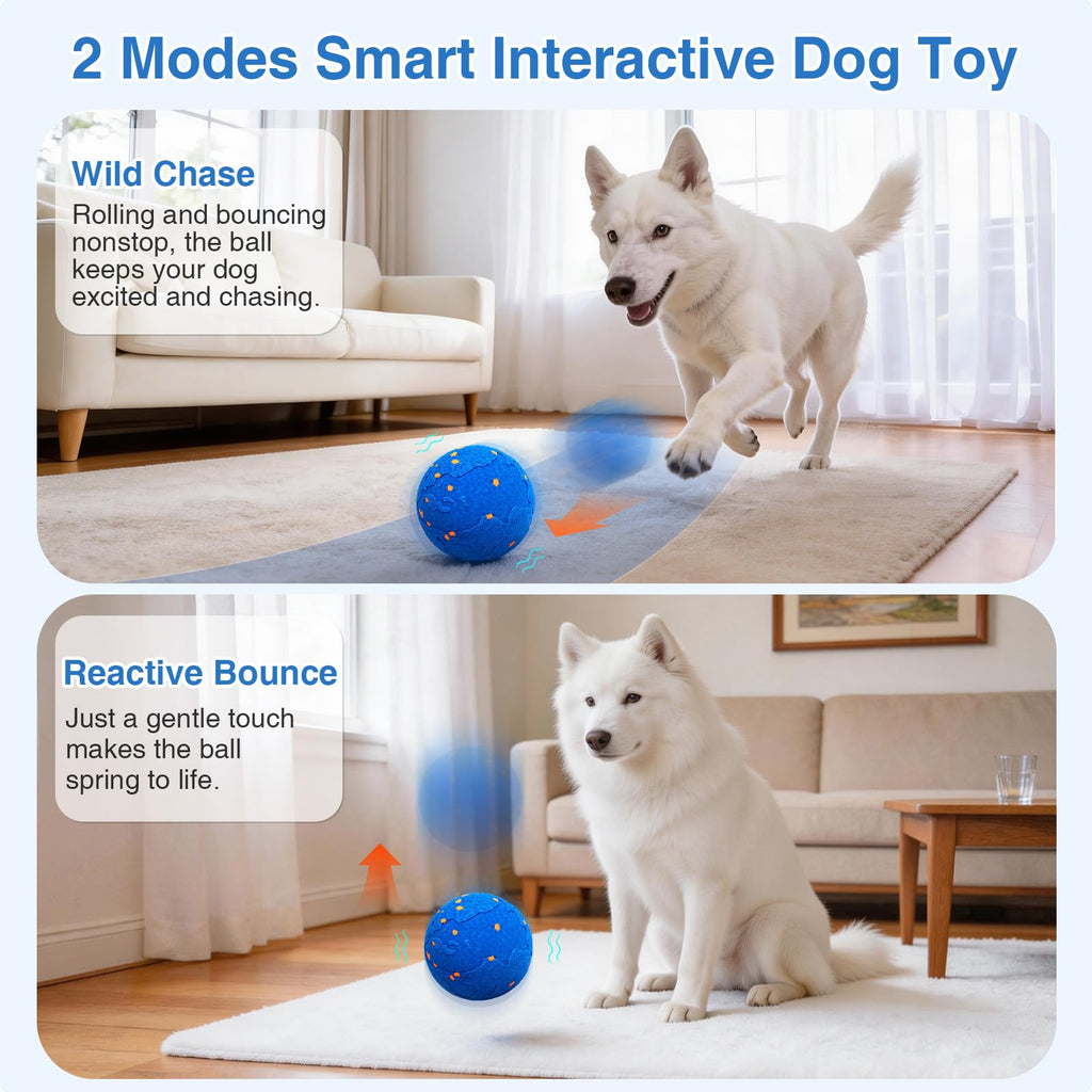 Dog Nail Grinder Interactive Dog Toys Ball with 2 Shells Blue R502