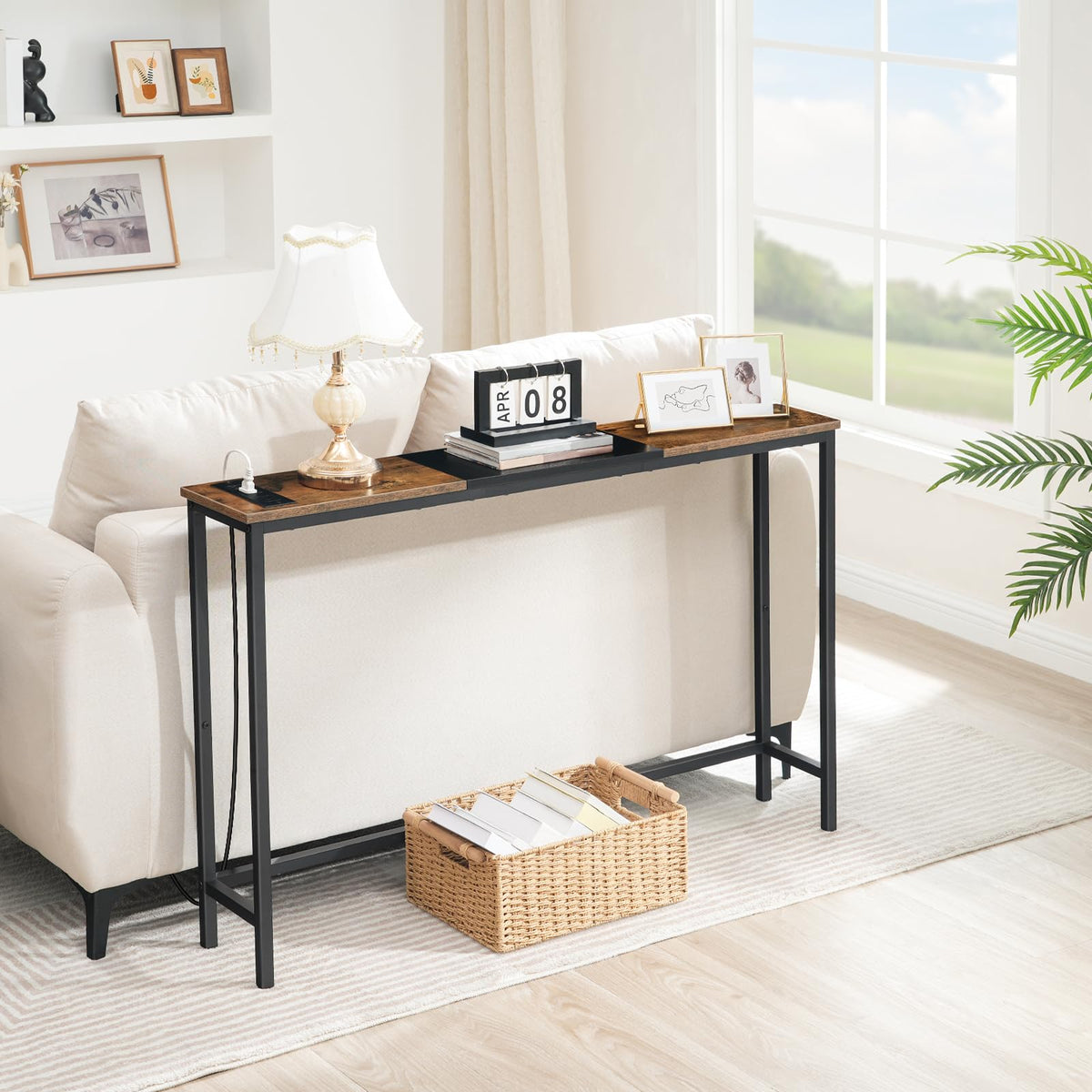 Narrow Console Table with Power Outlets H470
