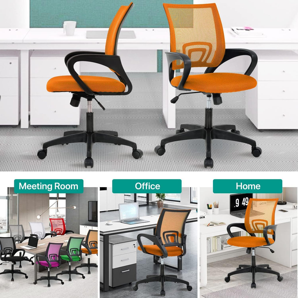 Ergonomic Orange Mesh Office Chair with Lumbar Support C12368
