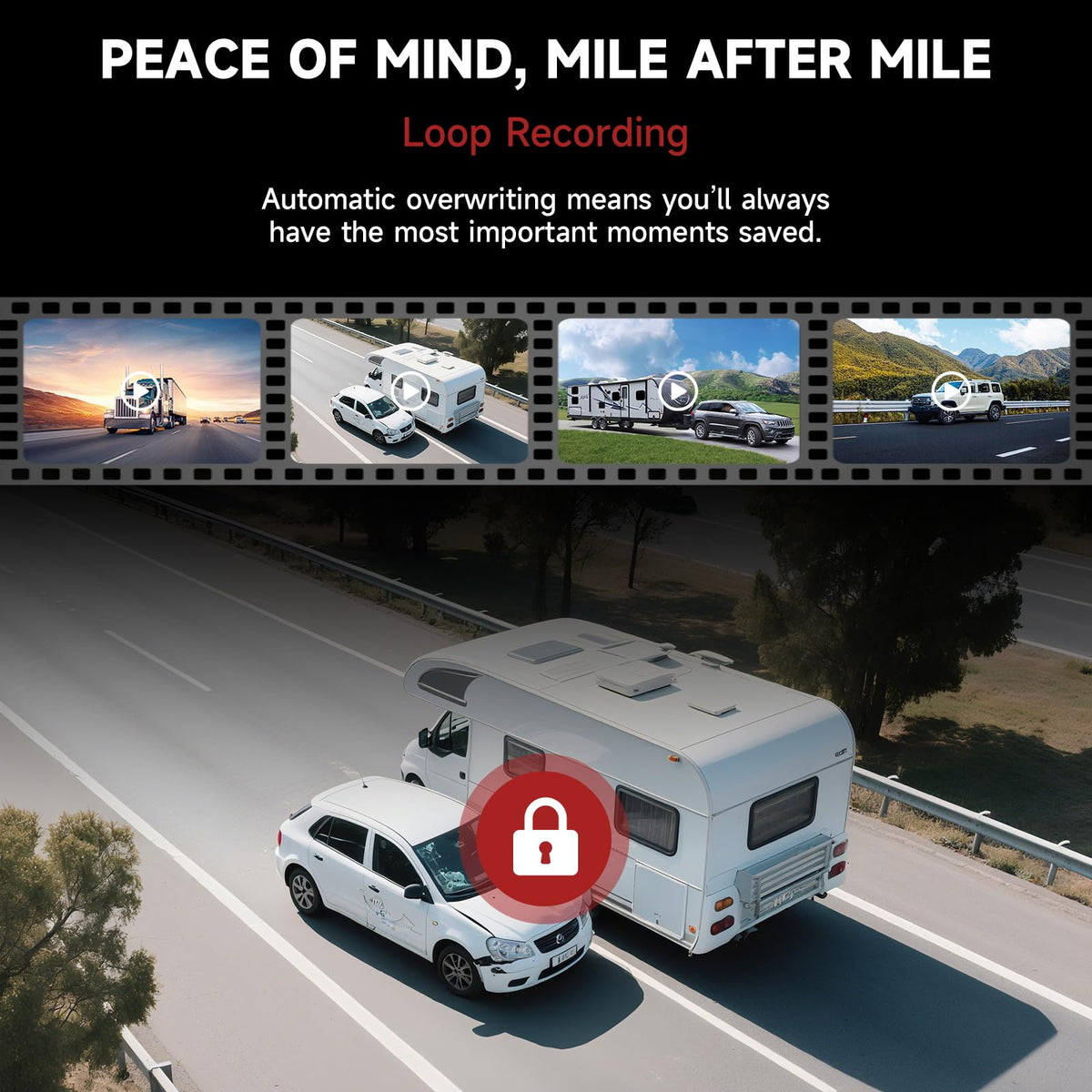 Wireless Backup Camera Dual Cameras 1080P HD 4CH Monitor B678