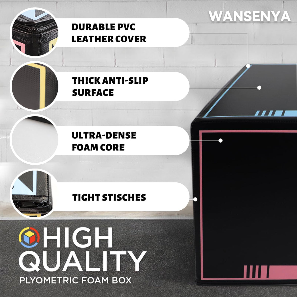 3-in-1 Non-Slip Foam Plyometric Jump Box Y201176