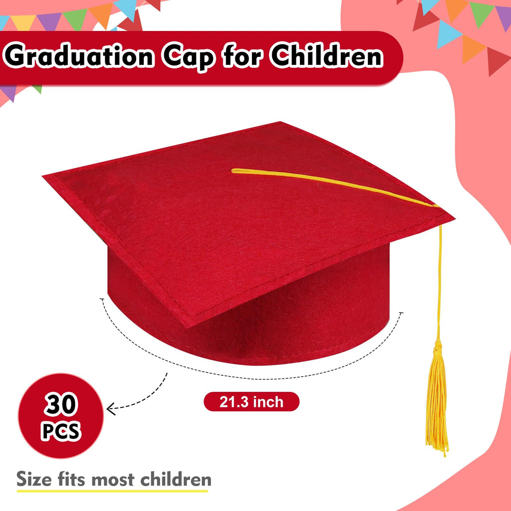 30 Pcs Child Size Felt Graduation Caps X601923