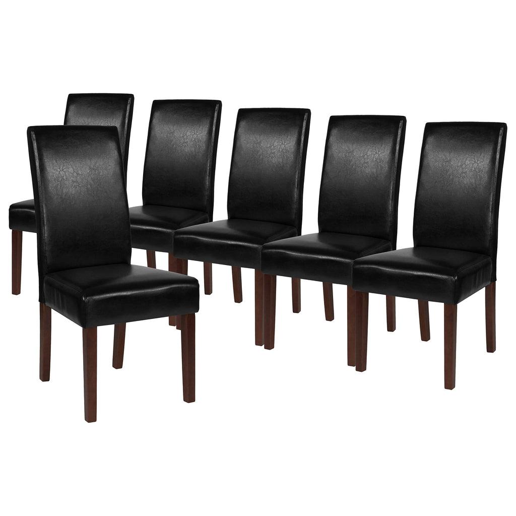 Black Faux Leather Parsons Chair 6-Pack B675330
