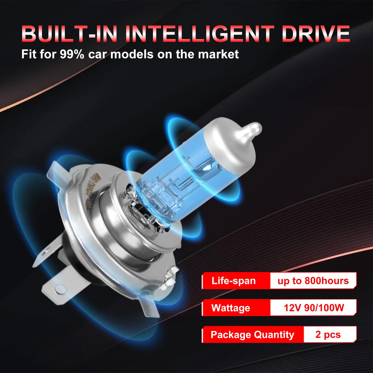 Halogen Headlight Bulb 4200k High Low Beam 2 PCS R710