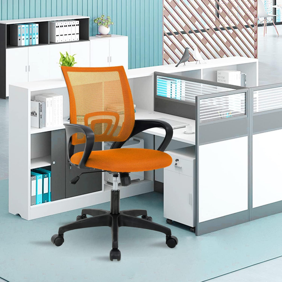 Ergonomic Orange Mesh Office Chair with Lumbar Support C12368