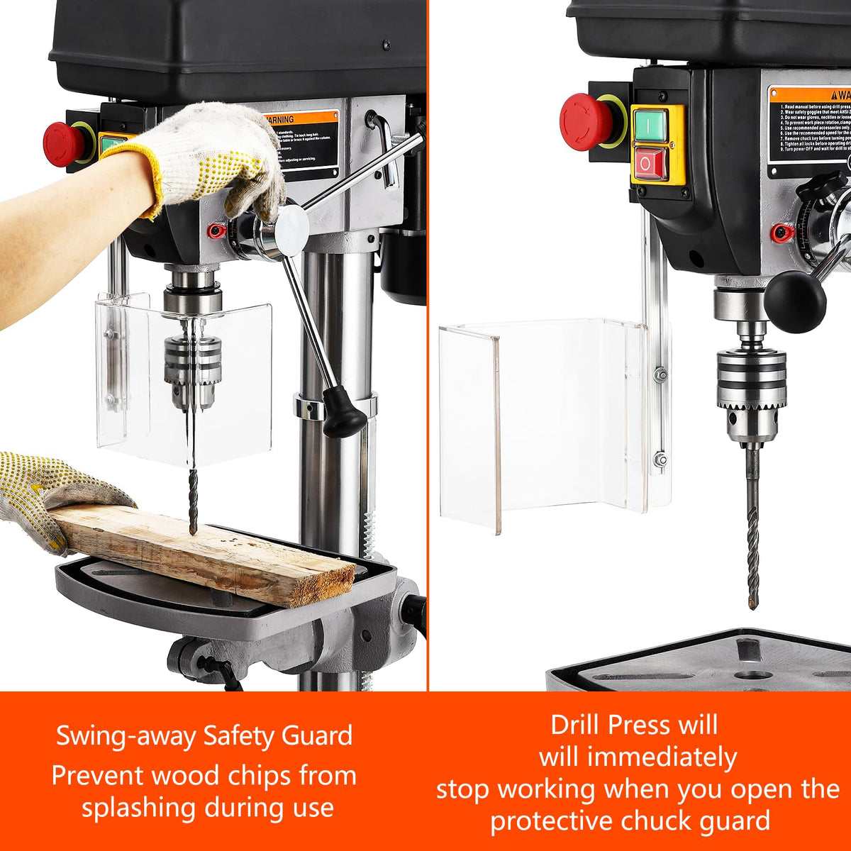 15 in Benchtop Drill Press with Variable Speed Tilting Worktable O719470
