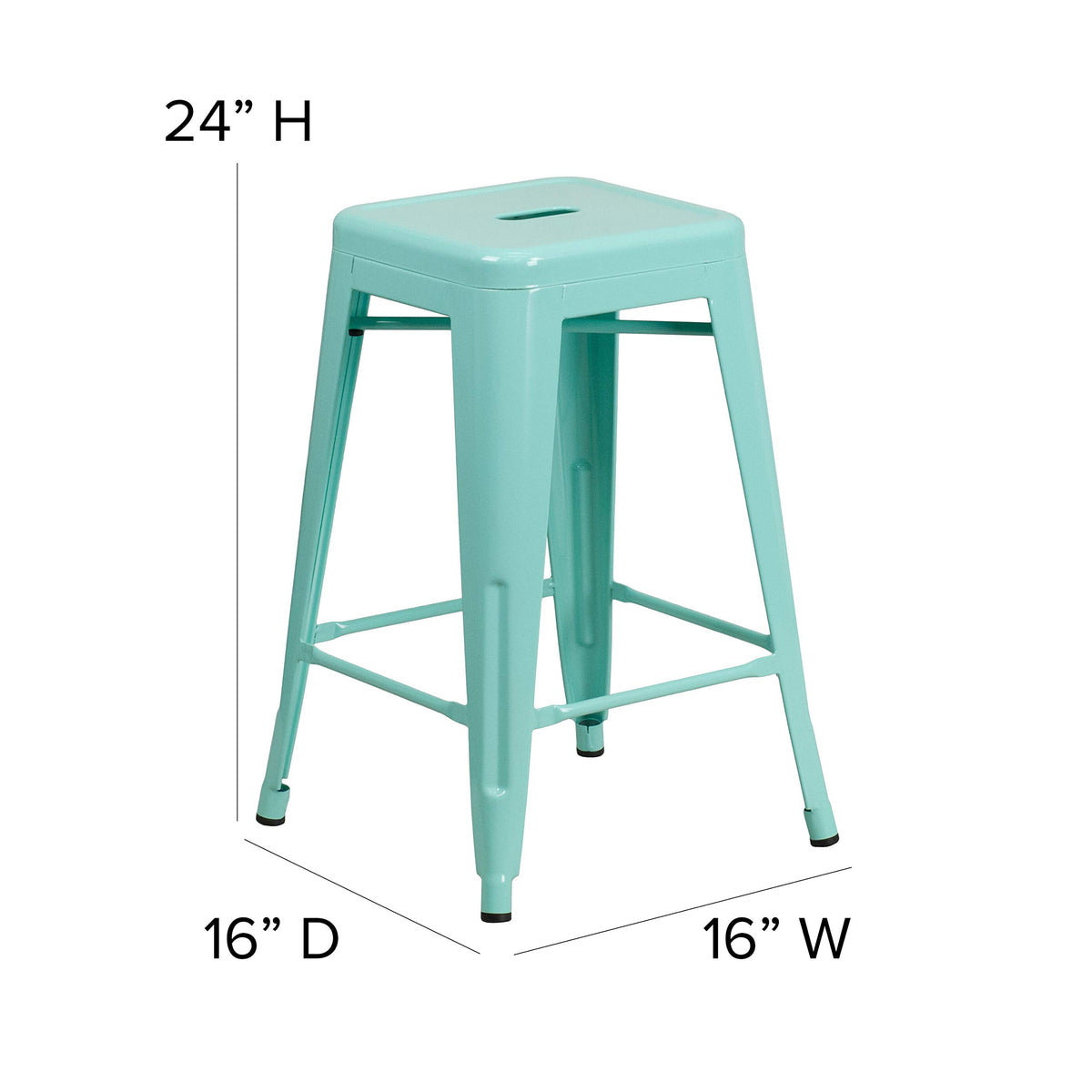 Mint Green Indoor-Outdoor Counter Height Stool L5229