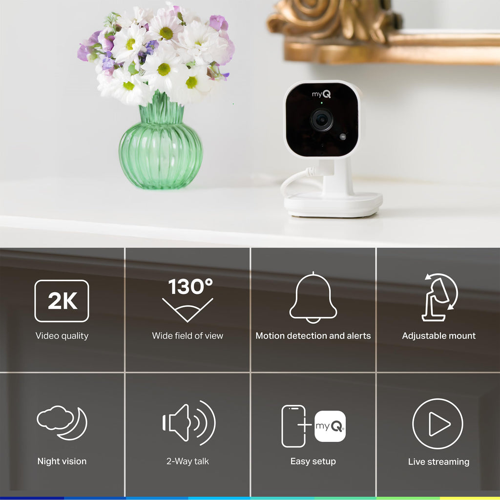 2K Smart Wi-Fi Indoor Security Camera with Night Vision R723452