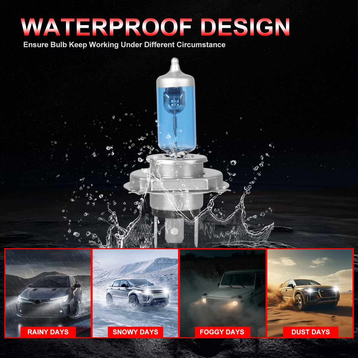 Halogen Headlight Bulb 4200k High Low Beam 2 PCS R710