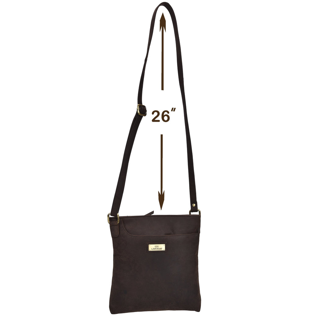 Genuine Leather Women's Crossbody Bag with Adjustable Strap P2765
