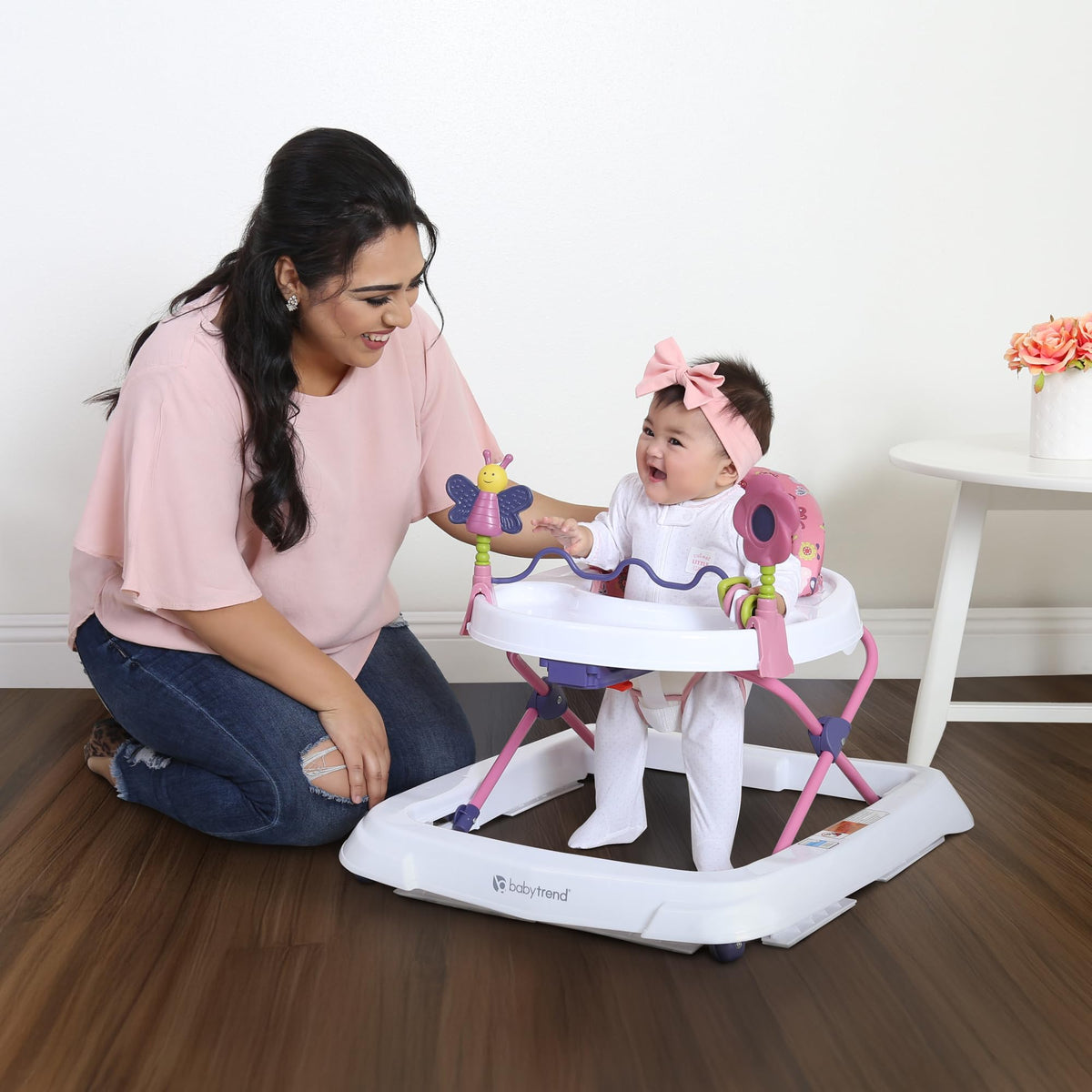 Activity Walker with Toy Bar, Front Wheels, Tray, Adjustable Height and Fold Frame J668074