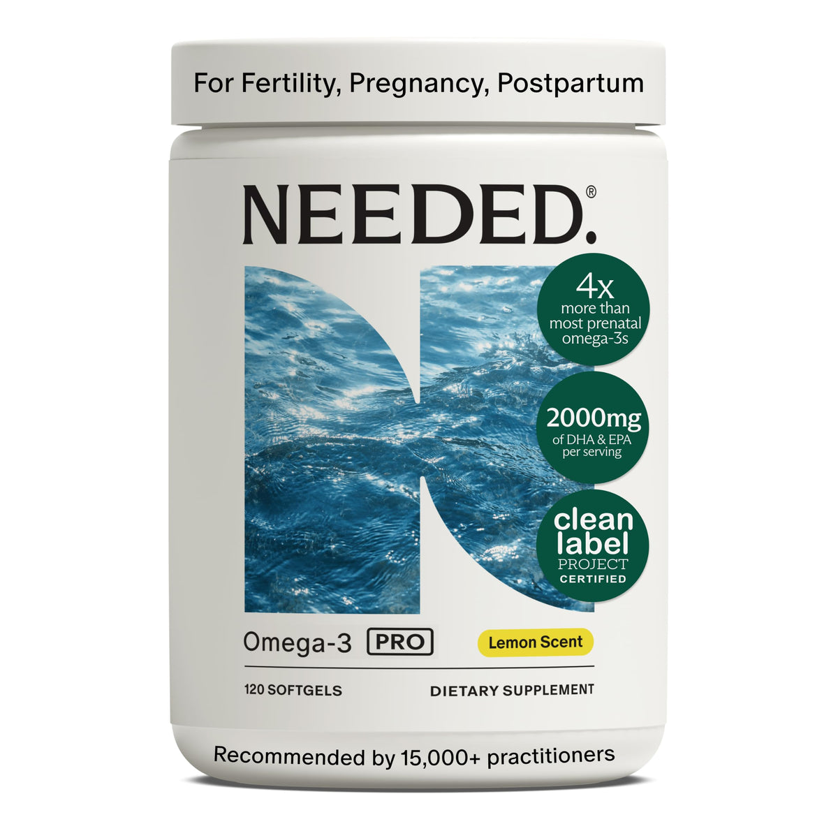 Prenatal Omega-3 Fish Oil 1000mg DHA 1000mg EPA Gelatin-Free Softgel X667
