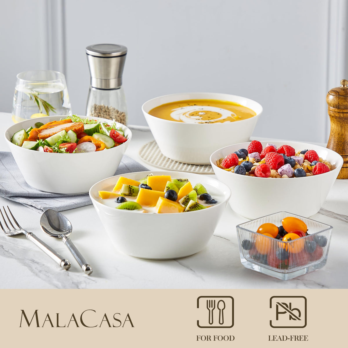 White 35 OZ Soup Bowls Set of 4 I370