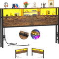 King Size Storage Headboard with Outlets M9260