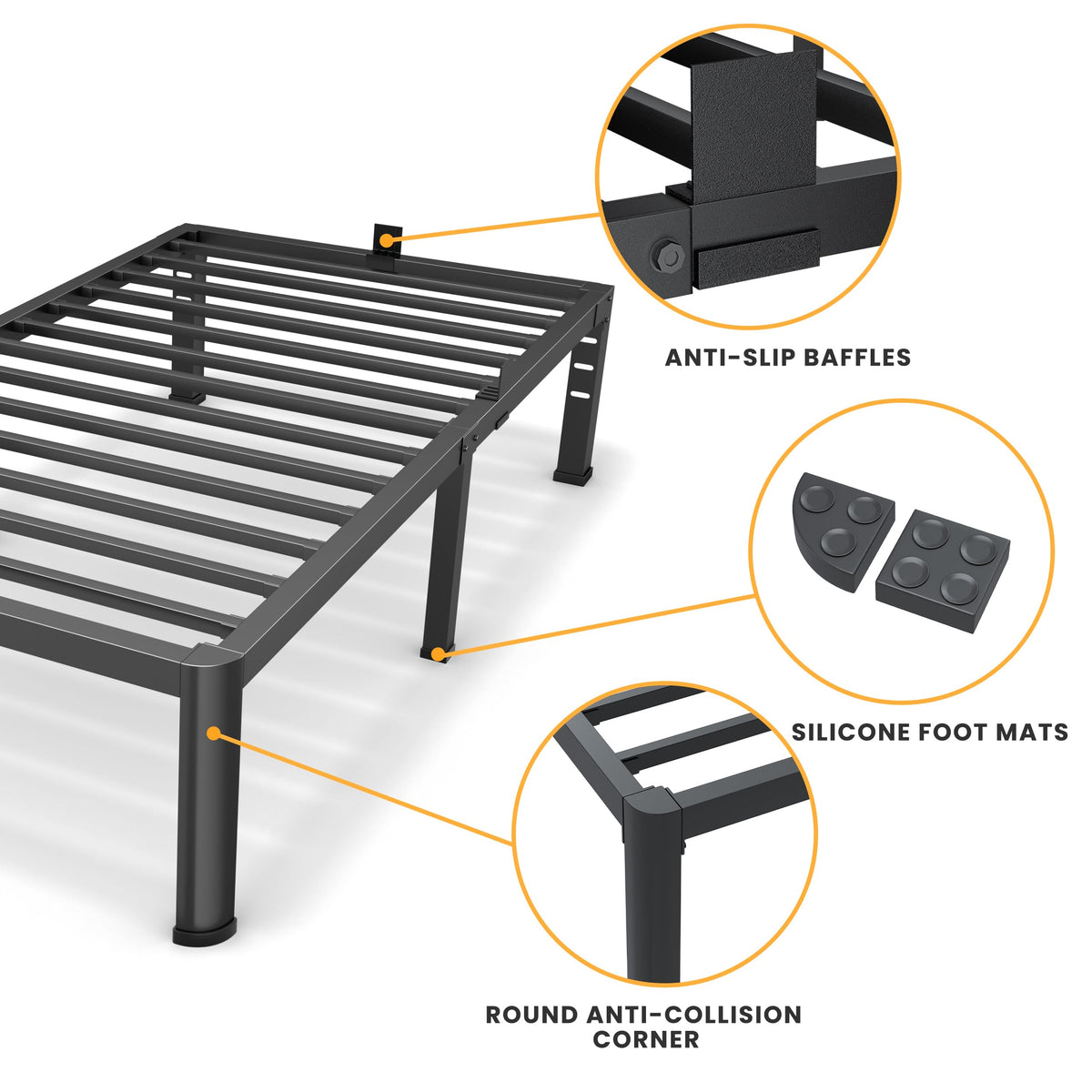 14 Inch Twin Metal Bed Frame L482