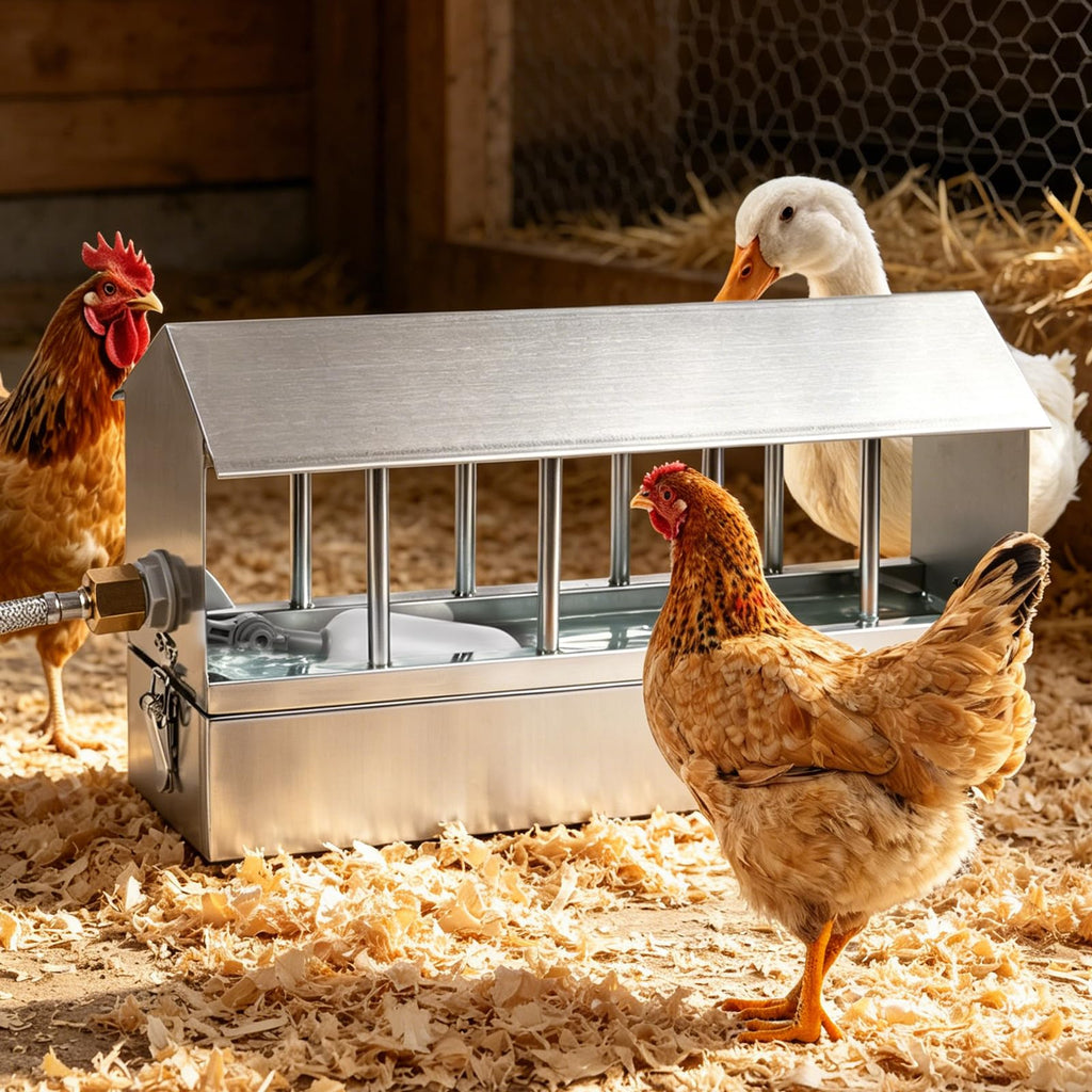 Stainless Steel Automatic Chicken Waterer with Float Valve Q98720