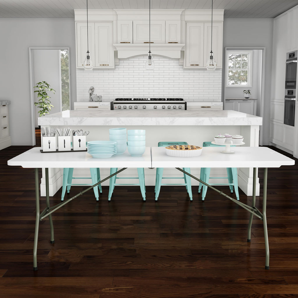 White 6ft Portable Folding Table N5304