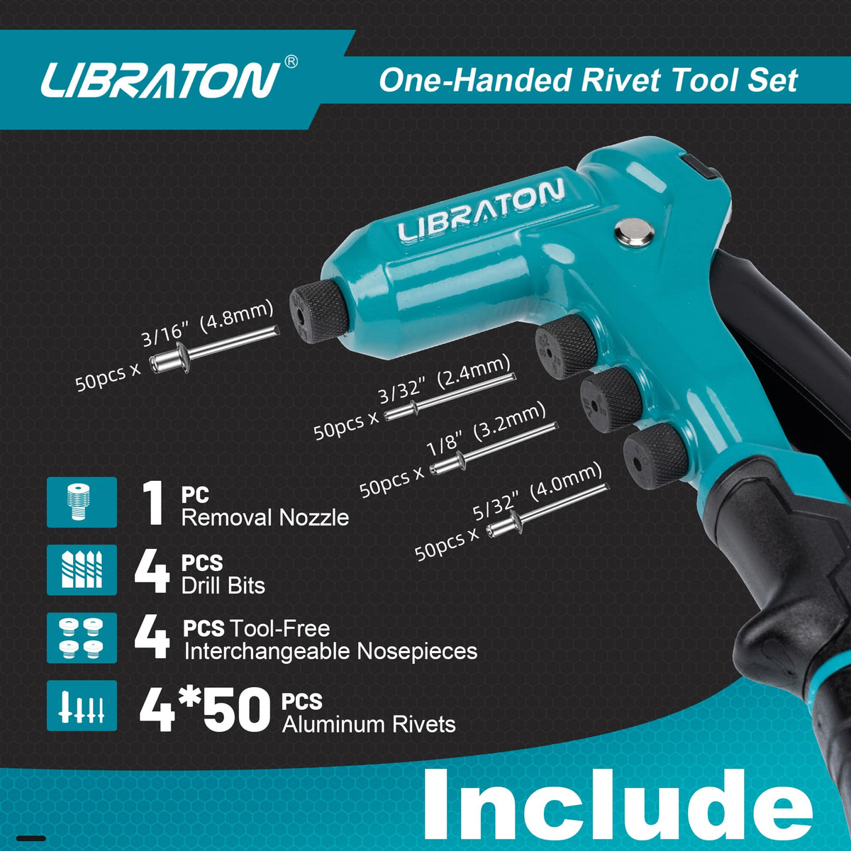 One-Handed Rivet Gun Set J744