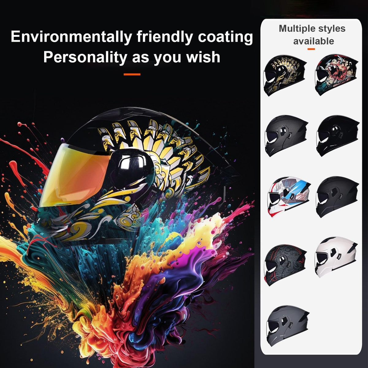 Flip-Up Motorcycle Helmet DOT Certified Dual-Lens X4979