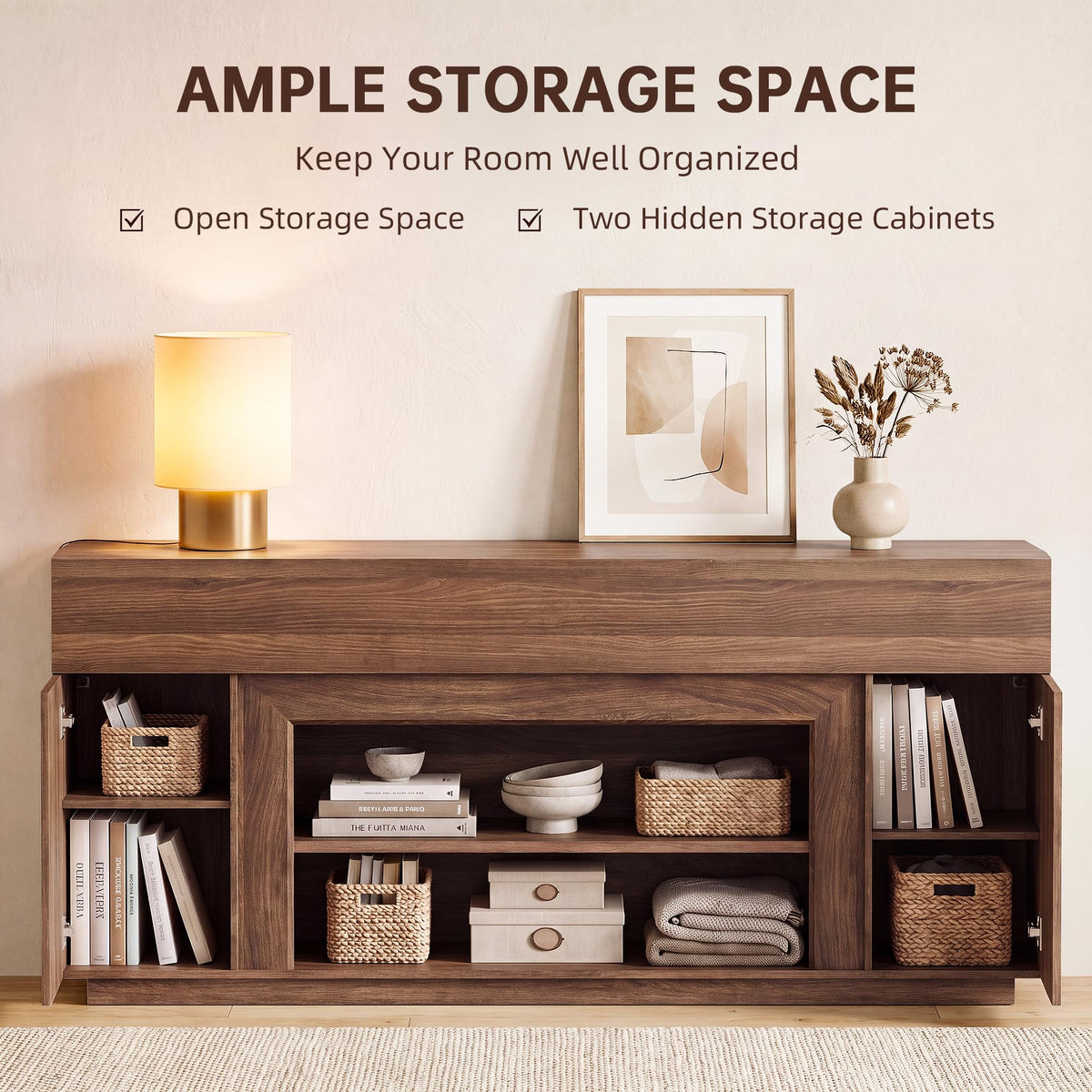 70" Walnut TV Stand I8768