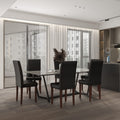 Black Faux Leather Parsons Chair 6-Pack B675330