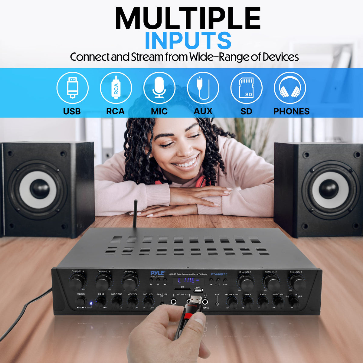 Bluetooth 6 Channel Stereo Amplifier M155813