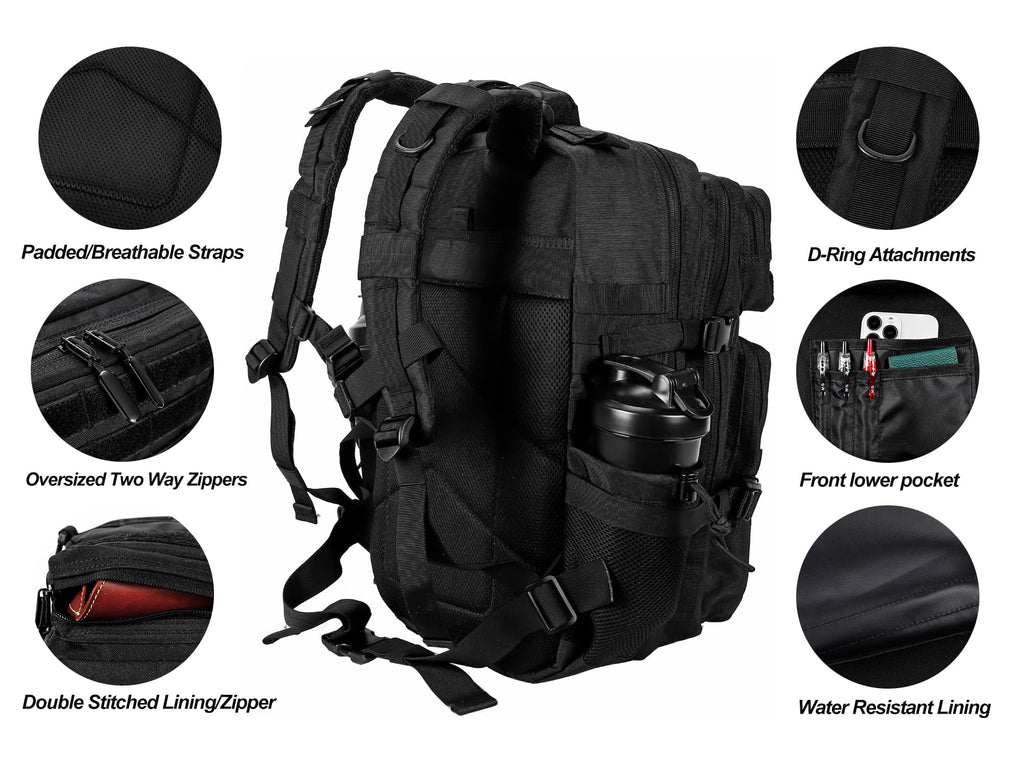 45L Tactical Backpack with Molle System Black U301