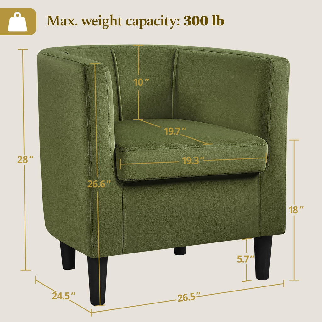 Barrel Accent Chairs Set of 2 Olive Green V103299