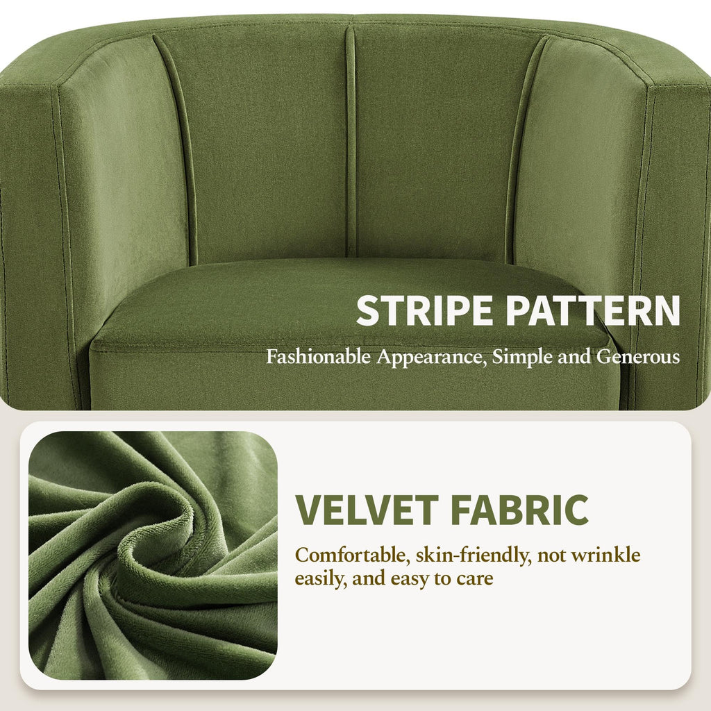 Barrel Accent Chairs Set of 2 Olive Green V103299