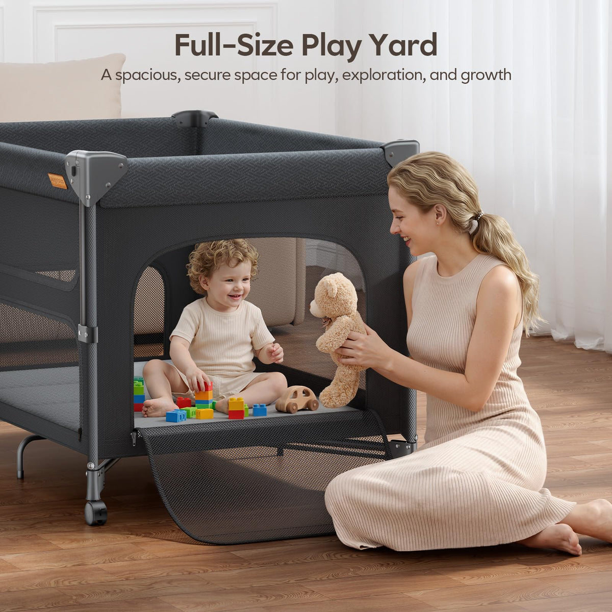 5-in-1 Baby Bassinet Bedside Crib with Changing Table D566204