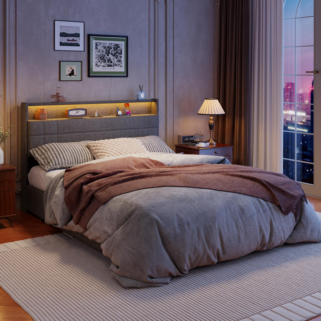 Queen Bed Frame with 4 Storage Drawers Q1173