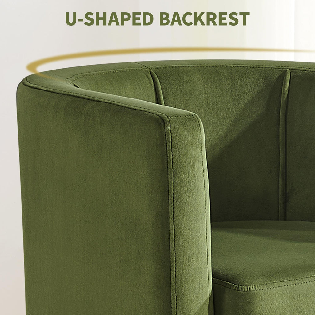 Barrel Accent Chairs Set of 2 Olive Green V103299