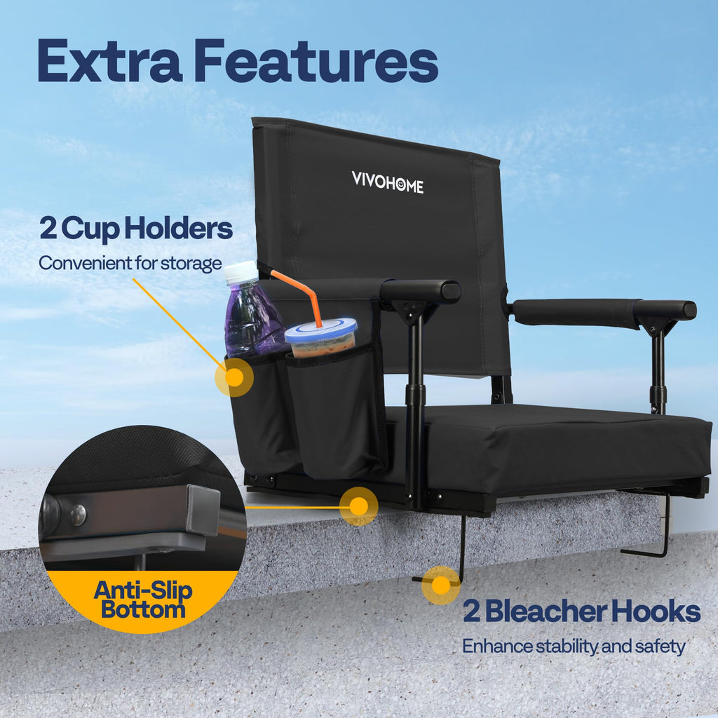 Stadium Seat with Back Support and 2.8" Cushion J24839
