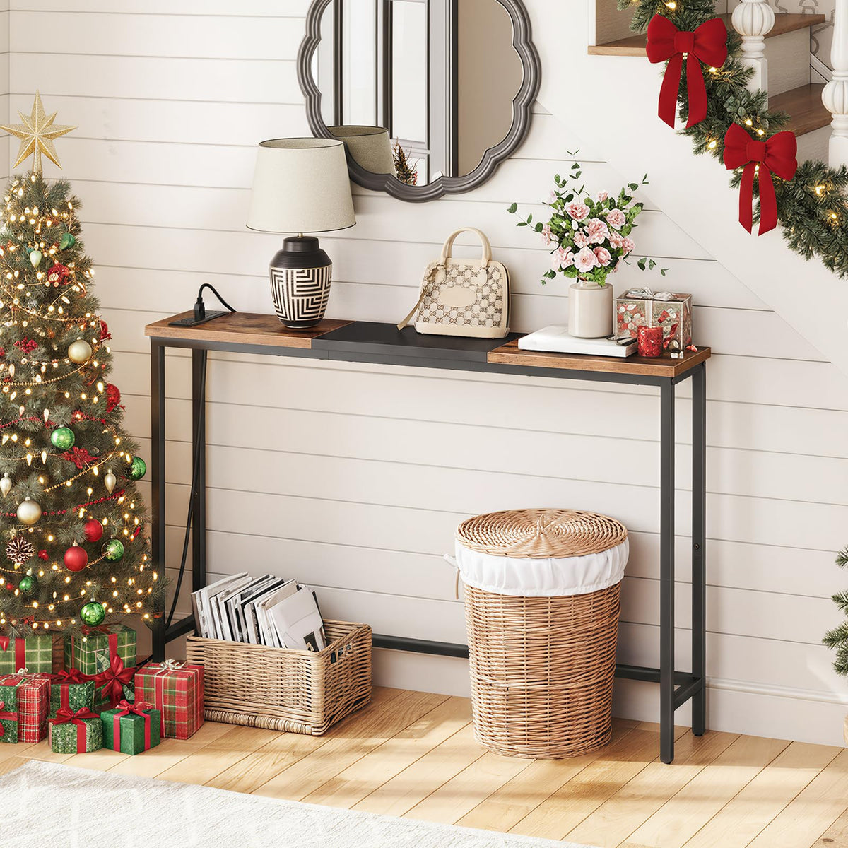 Narrow Console Table with Power Outlets H470