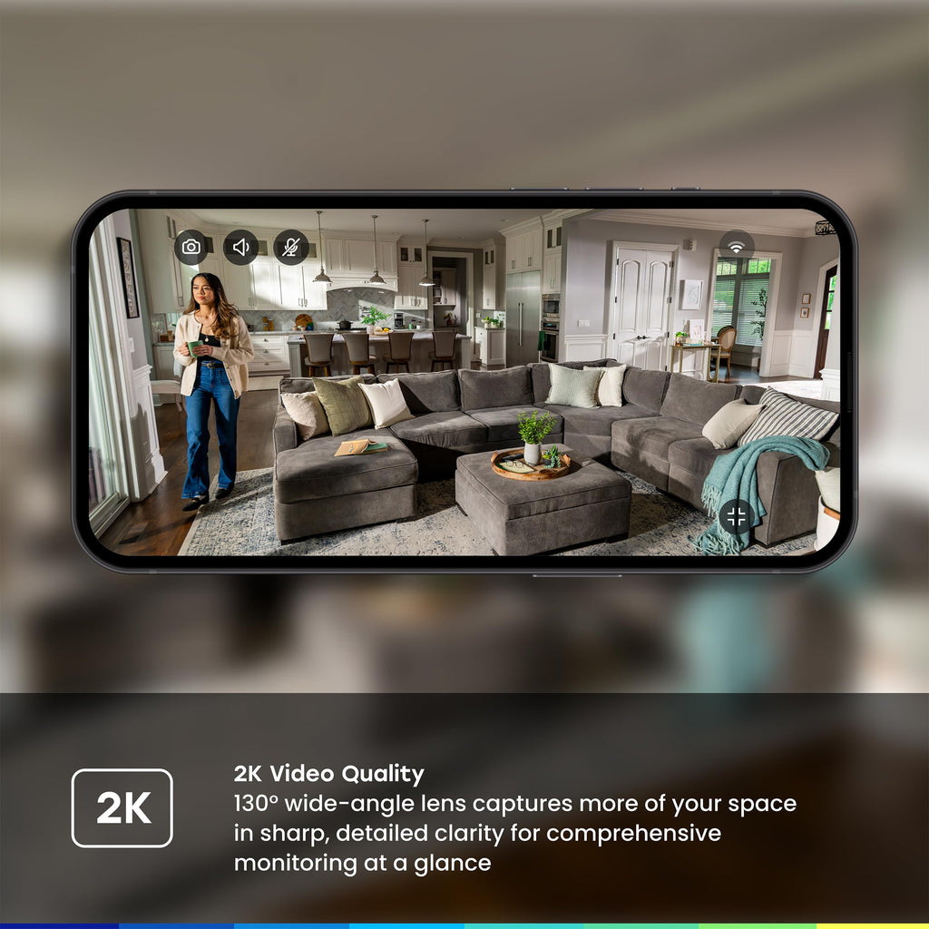 2K Smart Wi-Fi Indoor Security Camera with Night Vision R723452