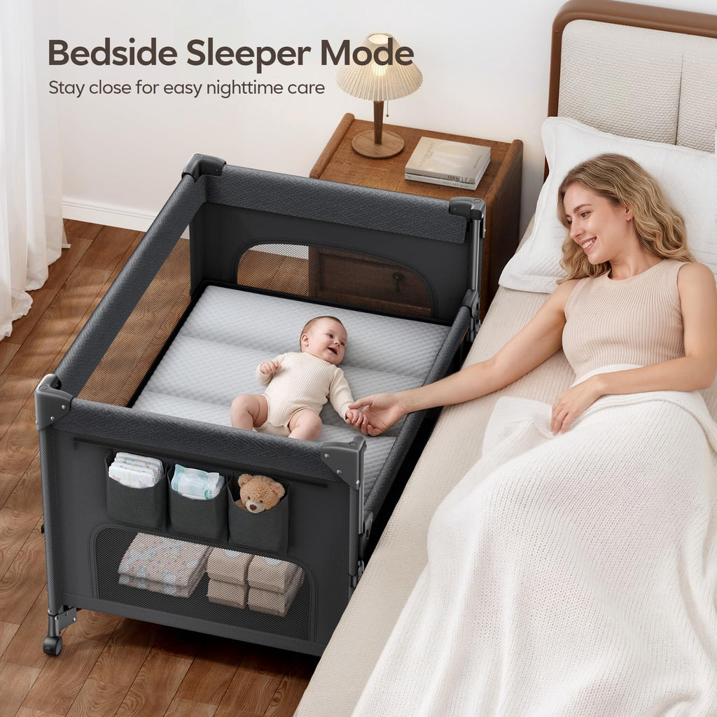 5-in-1 Baby Bassinet Bedside Crib with Changing Table D566204