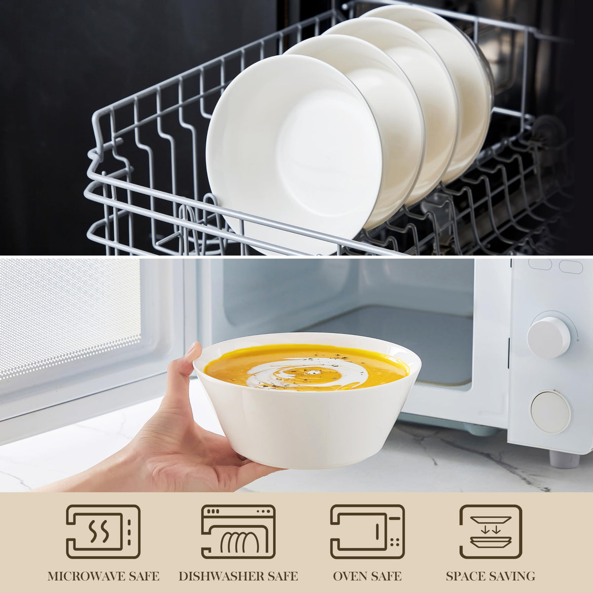 White 35 OZ Soup Bowls Set of 4 I370