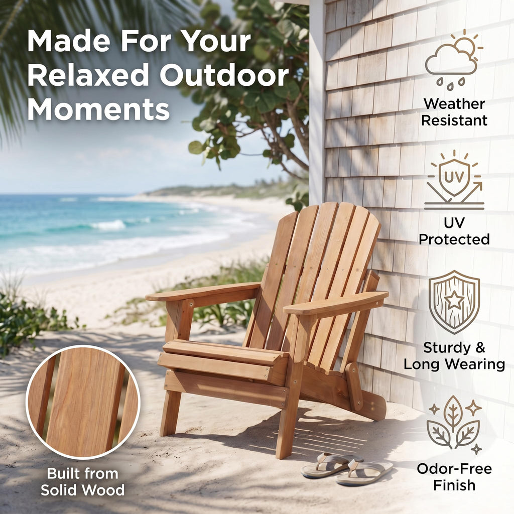 100 lbs Capacity Solid Wood Adirondack Chair W38731