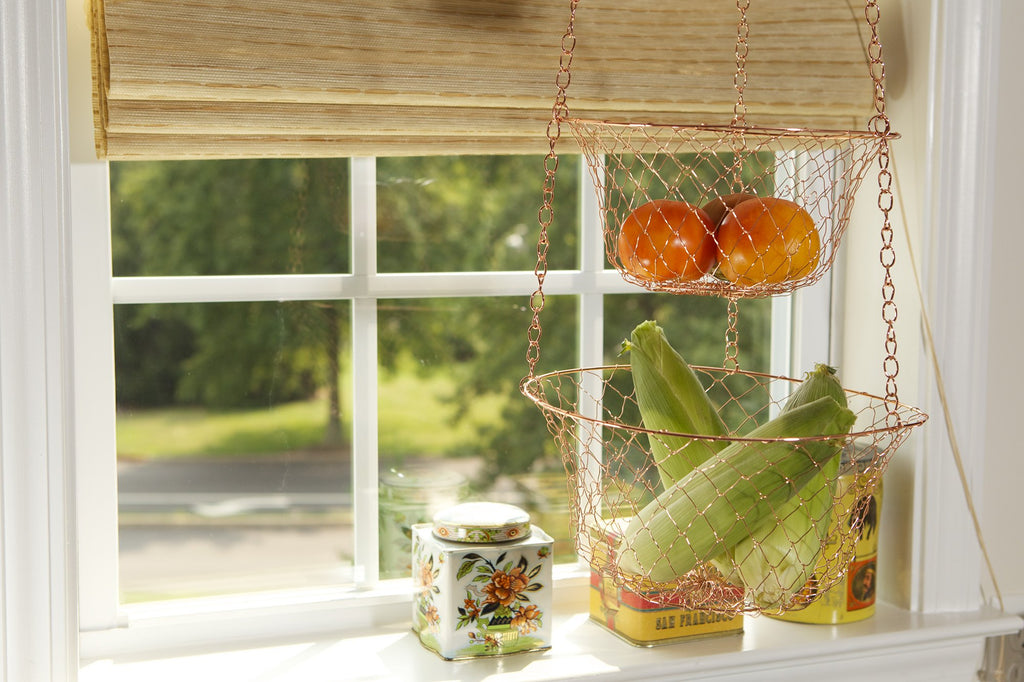 3-Tier Copper Hanging Fruit Baskets X37096