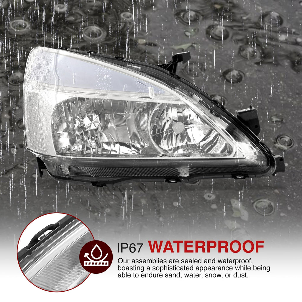 Chrome Housing Clear Lens LED Head Lights Turn Signal Lamps Assembly Pair X63602
