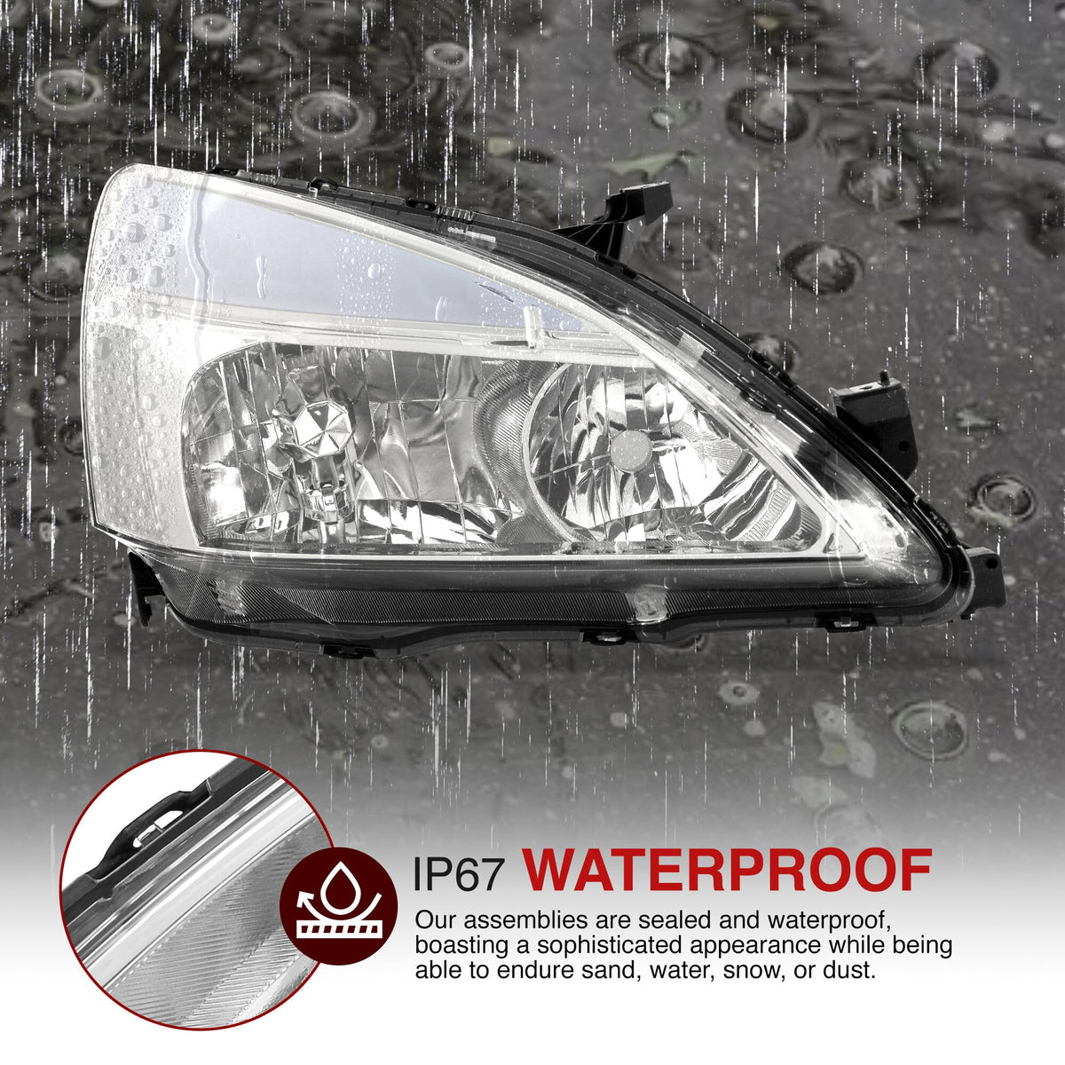 Chrome Housing Clear Lens LED Head Lights Turn Signal Lamps Assembly Pair X63602